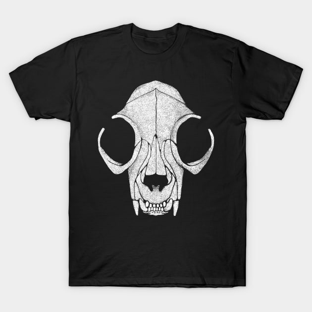 Cat Skull White T-Shirt by GAz